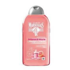 Le Petit Marseillais Shampoing Cheveux Ternes Fins / Vinaigre de 3 Fleurs & Pamplemousse Rose Flacon 250 ml- Lot...