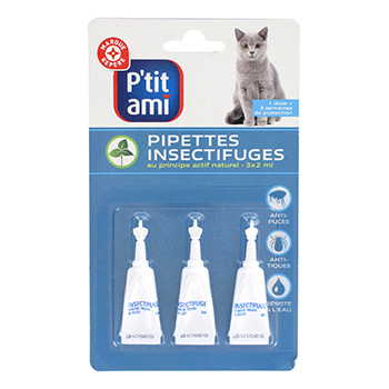 Pipettes insectifuges P'tit Ami Pour chat x3