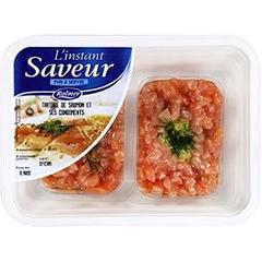 Tartare de saumon et ses condiments L'Instant Saveur