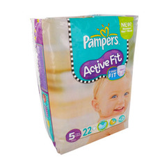 Couches Active Fit juniorPAMPERS, taille 5, 11 a 25kg, 22 unites
