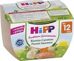 Hipp Traditions Gourmandes Risotto Carottes Panais Saumon dès 12 mois - 8 bols de 220 g