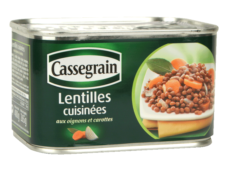 Lentilles Cusinees aux oignons et carottes