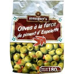 Menguy's, Olives a la farce de piment d'Espelette, le sachet de 180 g