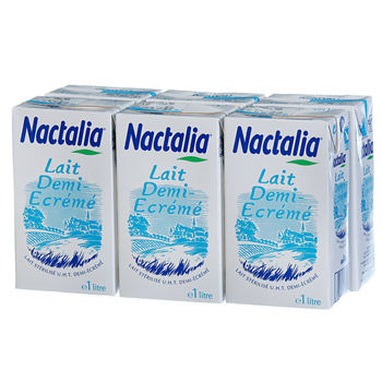 Lait 1/2 ecreme Nactalia 6x1l