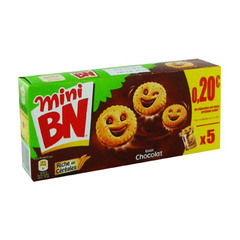 BN Mini - Biscuits fourrés goût chocolat les 5 sachets de 35 g