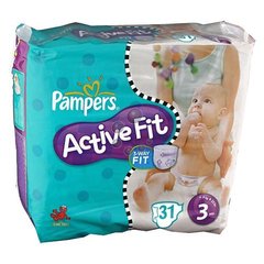 Pampers active fit paquet midi 4/9kg change x31 taille 3