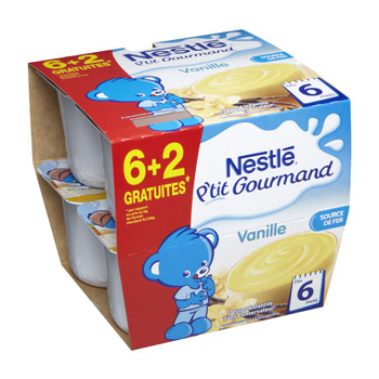 Nestle P'tit Gourmand vanille 6x100g