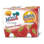 Minus L yaourt fraise sans lactose 4x125g