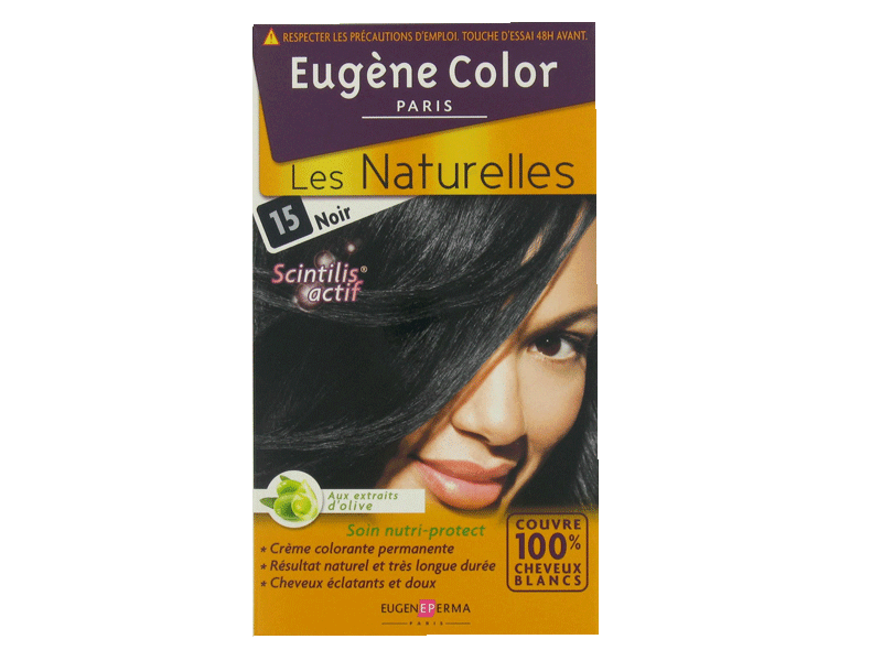 Eugene Color, Creme colorante permanente noire, nutri protectrice, la boite de 135ml