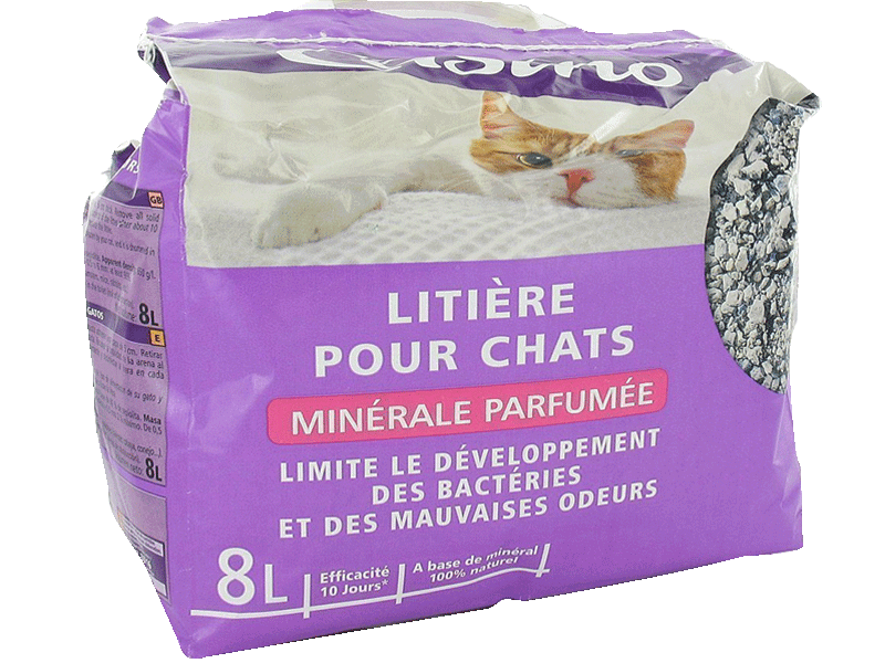 Litieres pour chats minerale parfumee