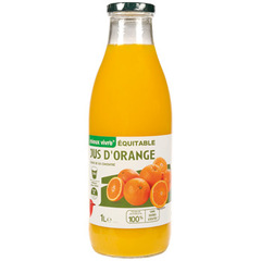 Auchan jus orange a base de concentre Max Havelaar 1l