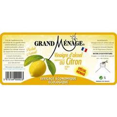 Grand menage, vinaigre d'alcool aromatise citron, la bouteille de 1l