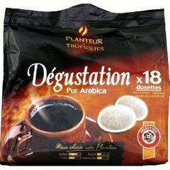Degustation, dosettes de cafe moulu pour Arabica, le paquet de 18 dosettes - 125g