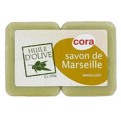 Cora savon de Marseille a l'huile d'olive 2x100g