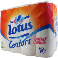 Papier toilette blanc Lotus confort 24 rouleaux