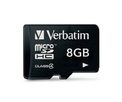Carte mémoire Micro Sécure Digital VERBATIM, 8Go, classe 4