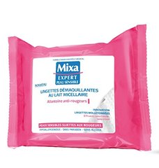 Mixa Expert Peau Sensible - Lingettes démaquillantes au lait mice le paquet de 25 lingettes