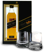 Johnnie Walker whisky black label 40° -70cl coffret 2 verres