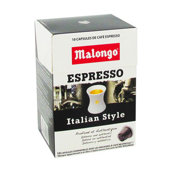 espresso italian style 10 capsules malongo