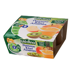 BLEDINA Coupelle pomme kiwi ananas 4x100g 1 achete = le deuxieme offert