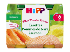 Hipp carottes pommes de terre saumon 2x190g des 6 mois