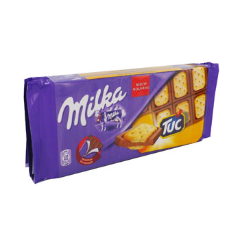 Chocolat au lait tuc Milka tablette 2x87g
