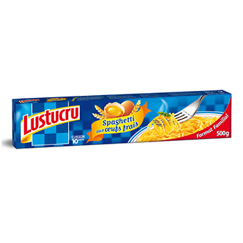 Lustucru, Spaghetti longs aux œufs, la boite de 500 g