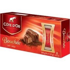 Mini barres de chocolat au lait COTE D'OR, 8x25g