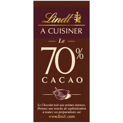Dessert - Chocolat noir patissier - 1 tablette 70% de cacao. Son fondant et son arome intense en font le chocolat a patisser des grands amateurs de chocolat noirArome intense.
