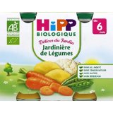 Hipp Biologique Délices du Jardin Jardinière de Légumes dès 6 et 8 mois - 12 pots de 190 g