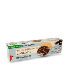 Auchan biscuits sables nappe chocolat sans gluten x16 - 150g