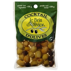 Cocktail d'olives vertes et noires LE BRIN D'OLIVIER, 150g