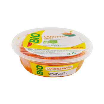 Auchan bio carottes râpées 200g