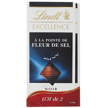 Chocolat Lindt Excellence Noir fleur de sel 2x100g