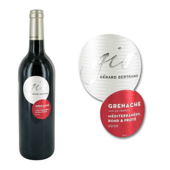 Vin rouge IGP de pays d'Oc Grenache GIO, bouteille de 75cl