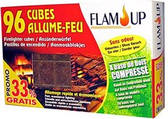 Flam'Up 0700 Allume-feu naturel Bois compresse 96 Cubes