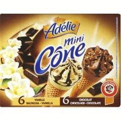 Mini cone vanille x6, chocolat x6, 12 x 30ml, 360ml