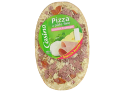 Pizza a pate fine jambon fromages