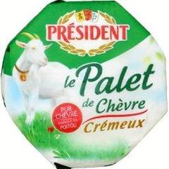President, Le palet de chevre, fromage pur chevre au lait pasteurise, cremeux, le paquet, 120g