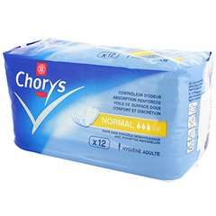Serviettes incontinence Chorys Taille normal x12