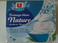 Fromage blanc nature U, 3,2%MG, 8x100g