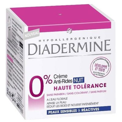 Diadermine, Haute Tolerance - Creme anti-rides nuit, le pot de 50 ml