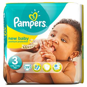 Pampers, Couches new baby, taille 3 : 4-9 kg, le paquet de 29