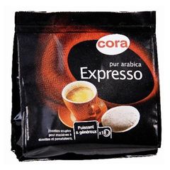 Cora café 18 dosettes arabica expresso 125g