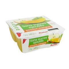 Auchan compote pomme mangue sans sucres ajoutes 4x97g