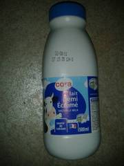 Cora lait bouteille demi ecreme sterilise uht 50cl