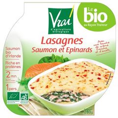 Lasagnes saumon et epinards VRAI, 280g