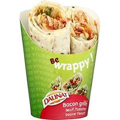 Sandwich Be Wrappy bacon grille, oeuf, tomate et sauce yaourt DAUNAT, 180g
