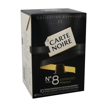 Café expresso intensité 8 CARTE NOIRE,10 capsules, 53g