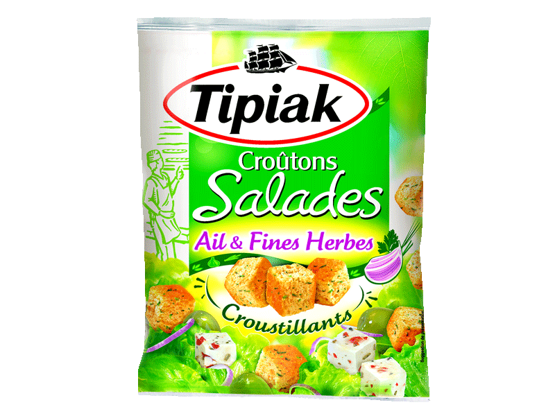 Croutons salades ail & fines herbes.